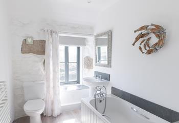 Relax and unwind in a hot bubble bath.