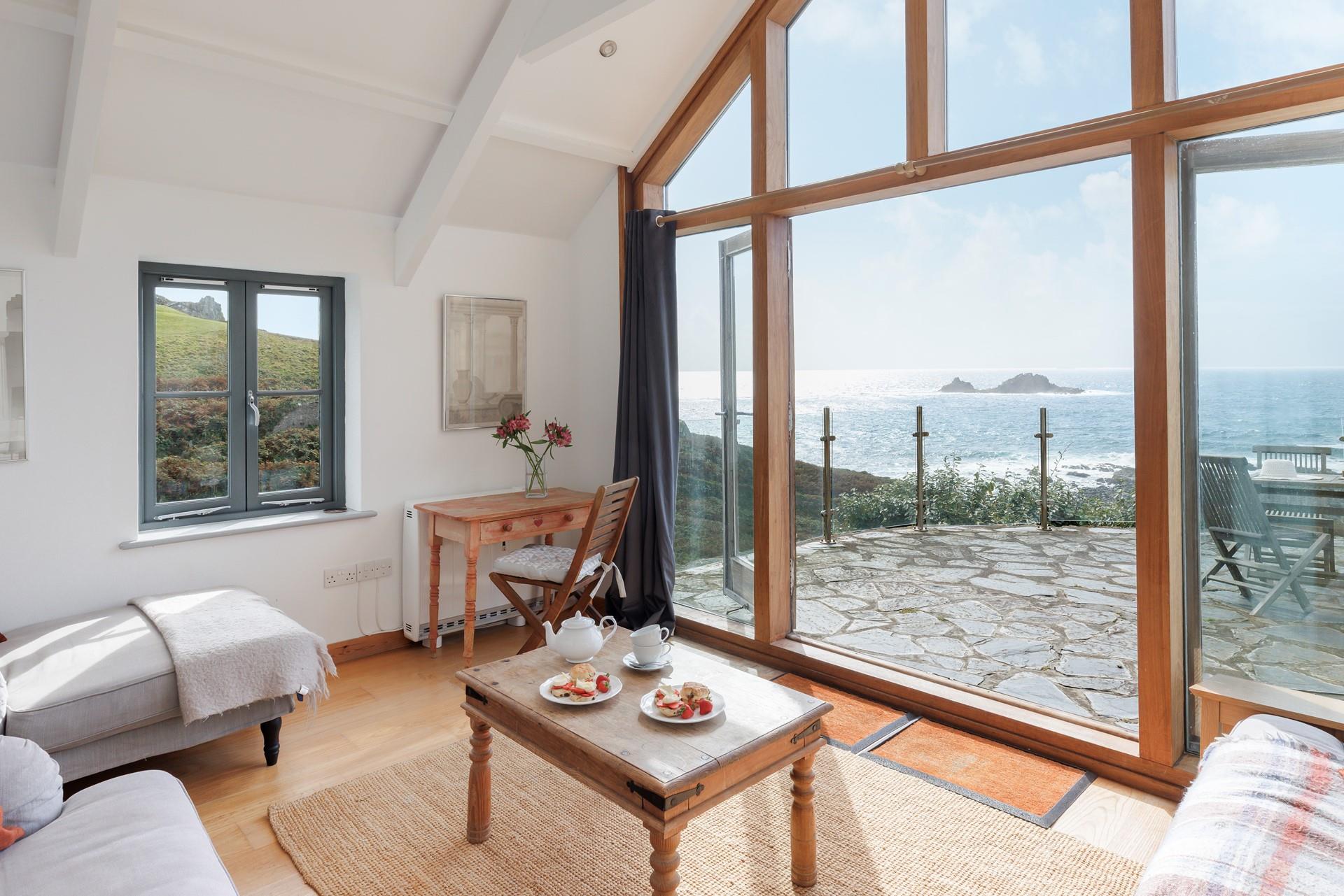 In the winter, the sun room is the ideal place to storm watch.