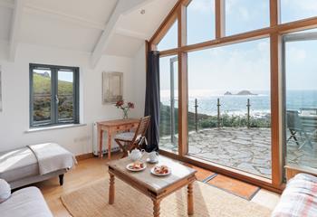 In the winter, the sun room is the ideal place to storm watch.