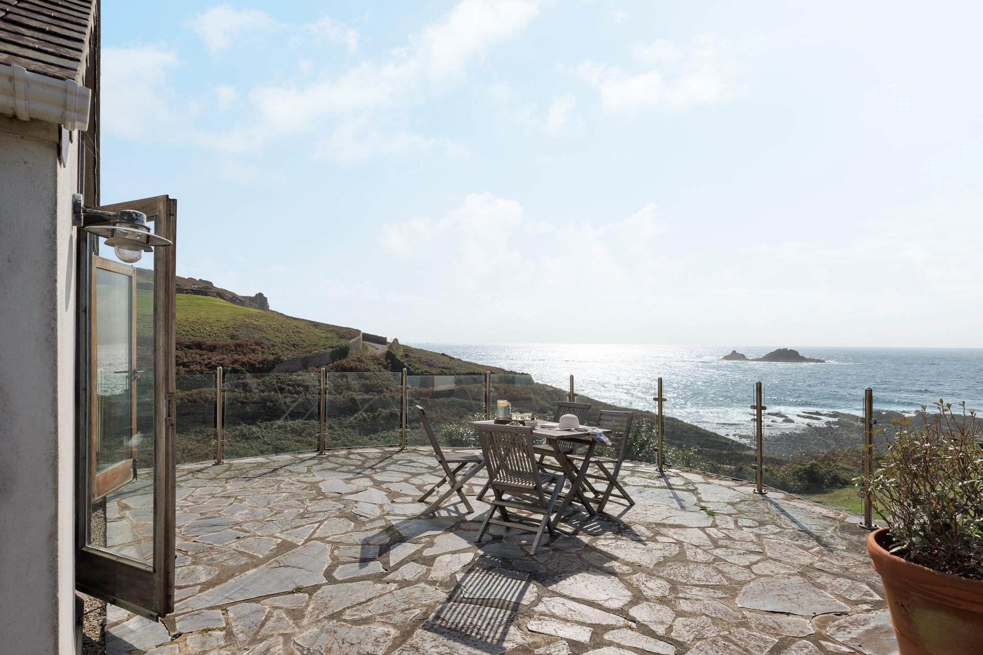 The sea views stretch right across Cape Cornwall.