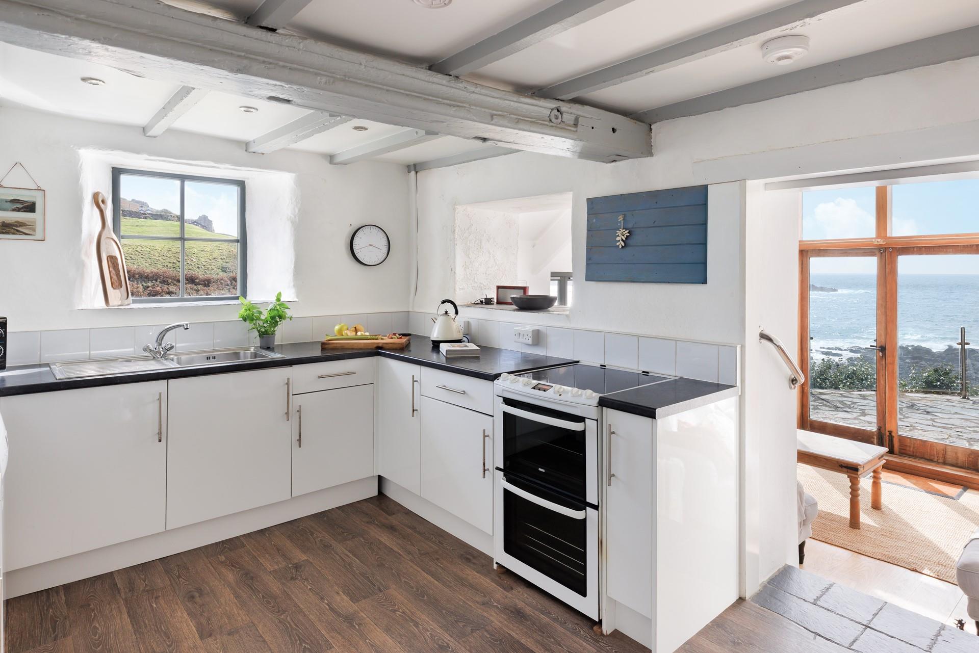 Cook up a Cornish storm in the bright kitchen.