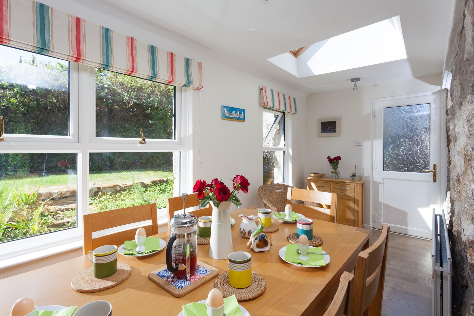 Enjoy a leisurely breakfast, overlooking the garden. 