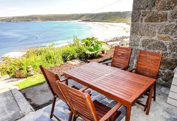The outside seating area means you can enjoy a family lunch alfresco whilst overlooking Sennen Cove.