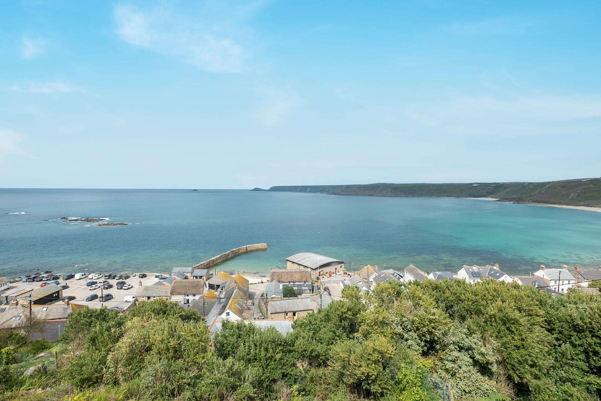 Take in the stunning sea views stretching out over Sennen Cove.