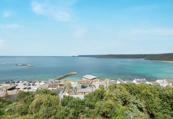 Take in the stunning sea views stretching out over Sennen Cove.