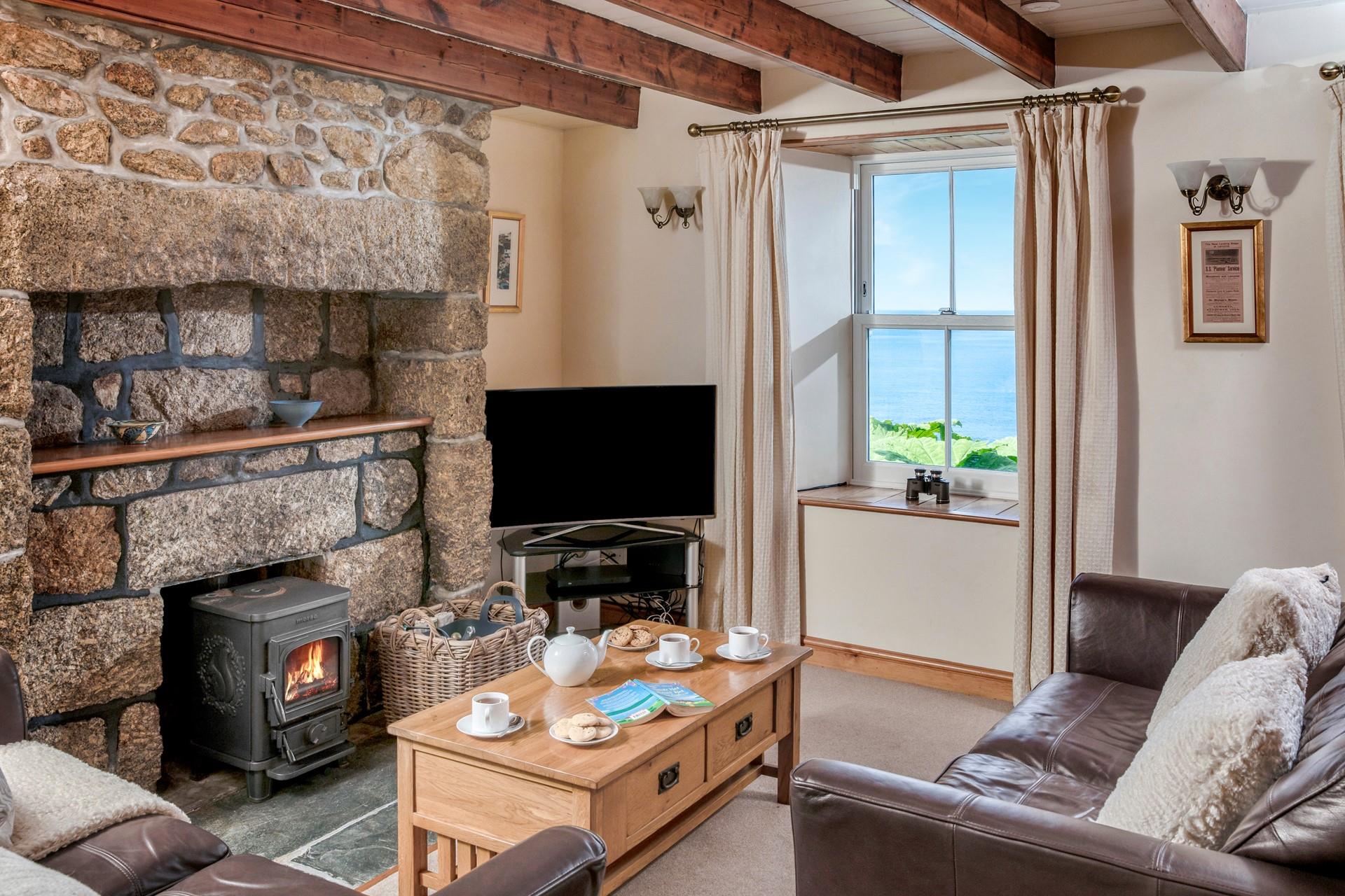 Relax and enjoy the sea views from the sitting room.