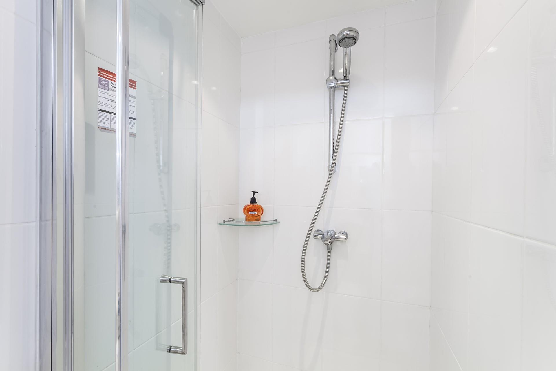 Step from the beach and into the walk-in shower.