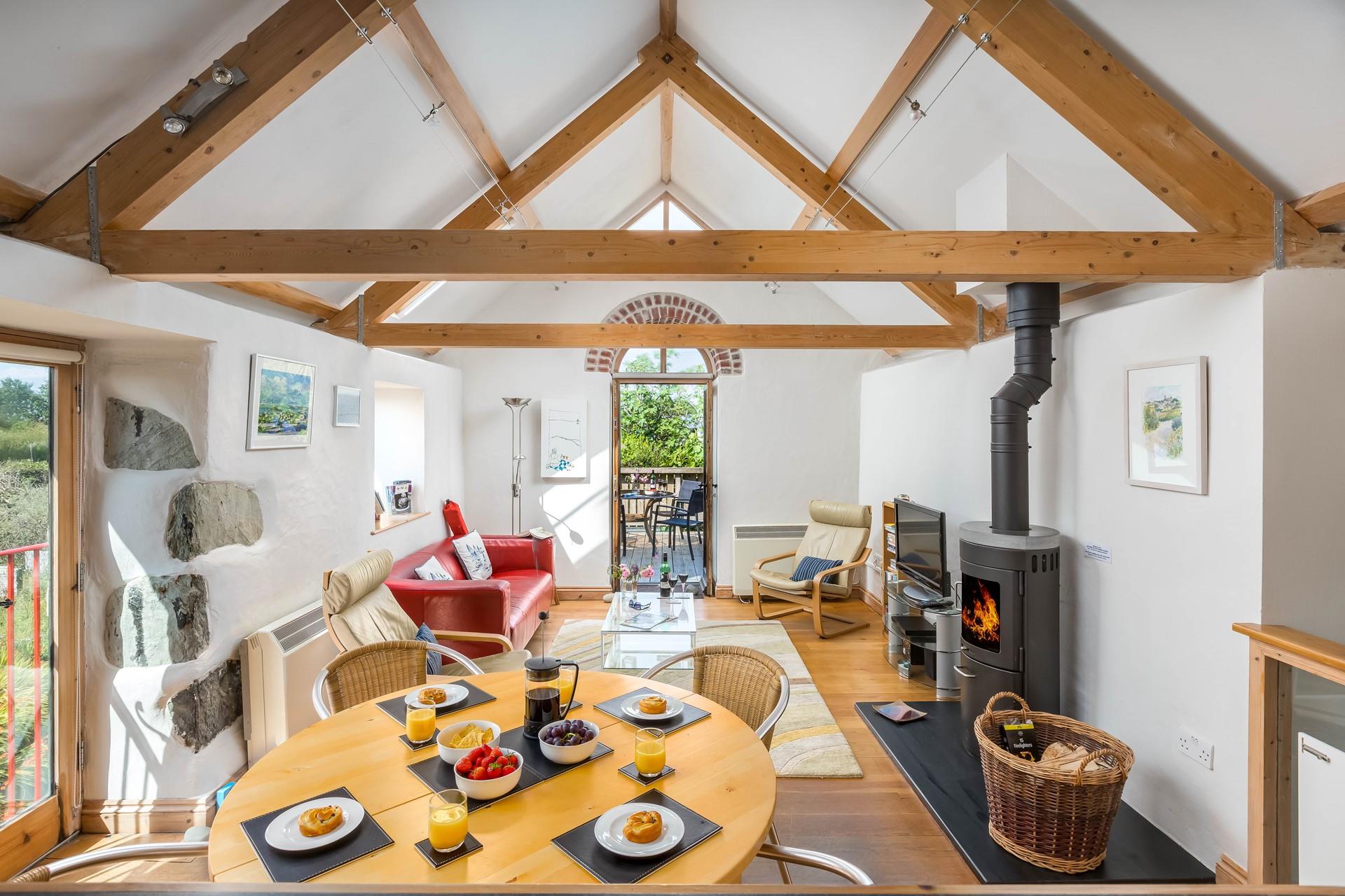 Keep warm and cosy whatever the season with the woodburner.