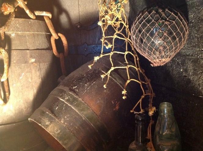 The view of the old smugglers' tunnel from the porthole above the fireplace. 