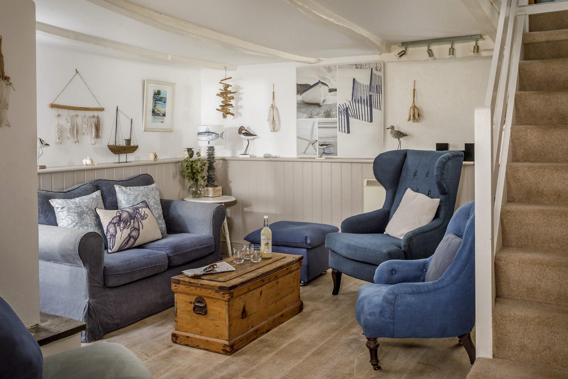 The sitting room offers a haven for relaxation in the evenings.