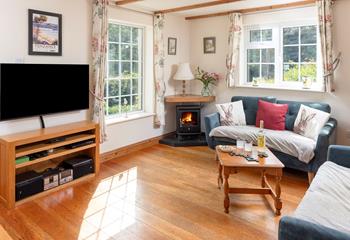 Snuggle up in front of the fire after tucking into a delicious dinner.