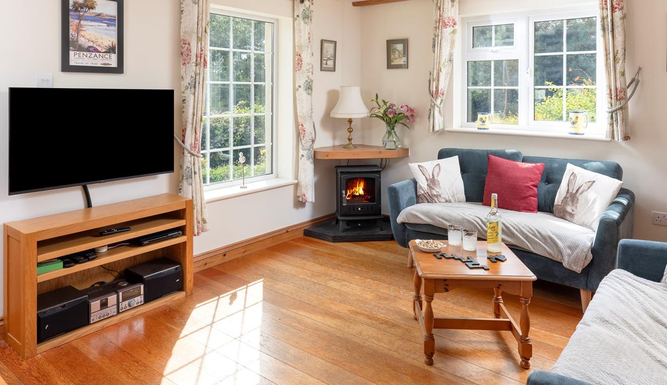 Snuggle up in front of the fire after tucking into a delicious dinner.