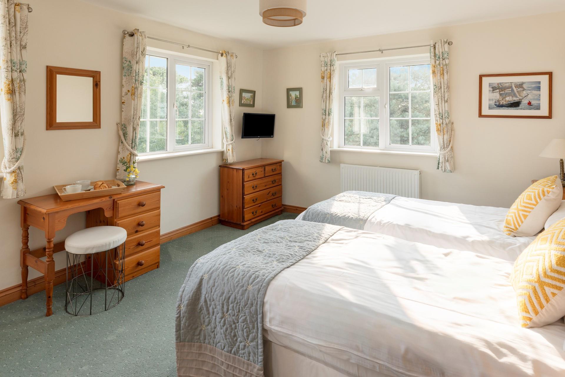 Wake up to views across the Cornish countryside.