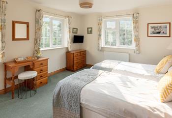 Wake up to views across the Cornish countryside.