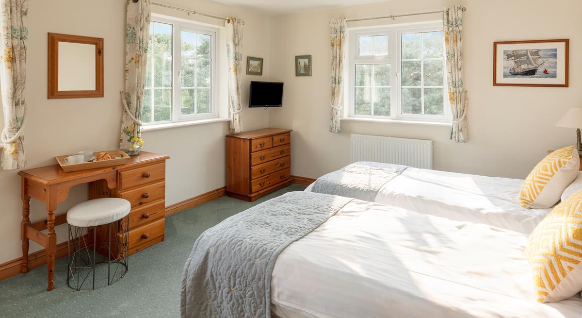 Wake up to views across the Cornish countryside.