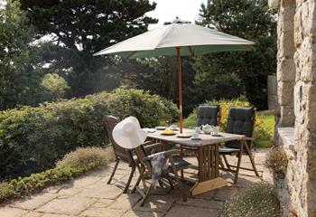 Take your breakfast al fresco in the morning sunshine.