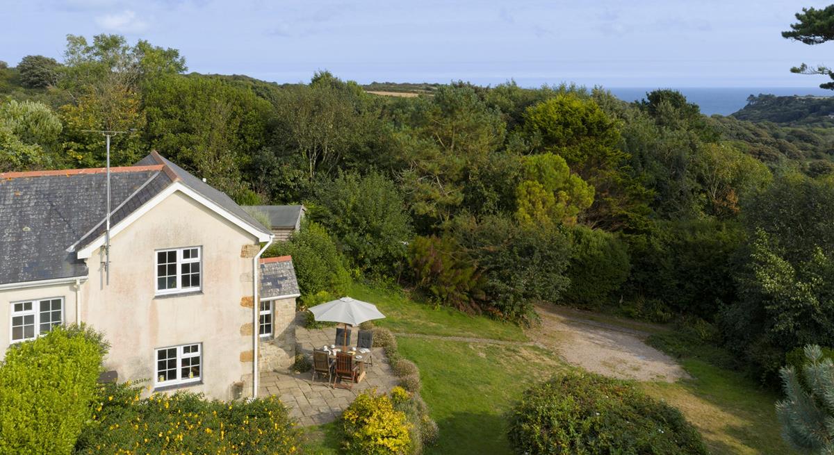 Picturesque views over Lamorna Valley and out to sea from the garden. 