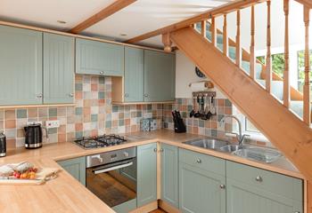 The family foodie will love to cook in the country-style kitchen.