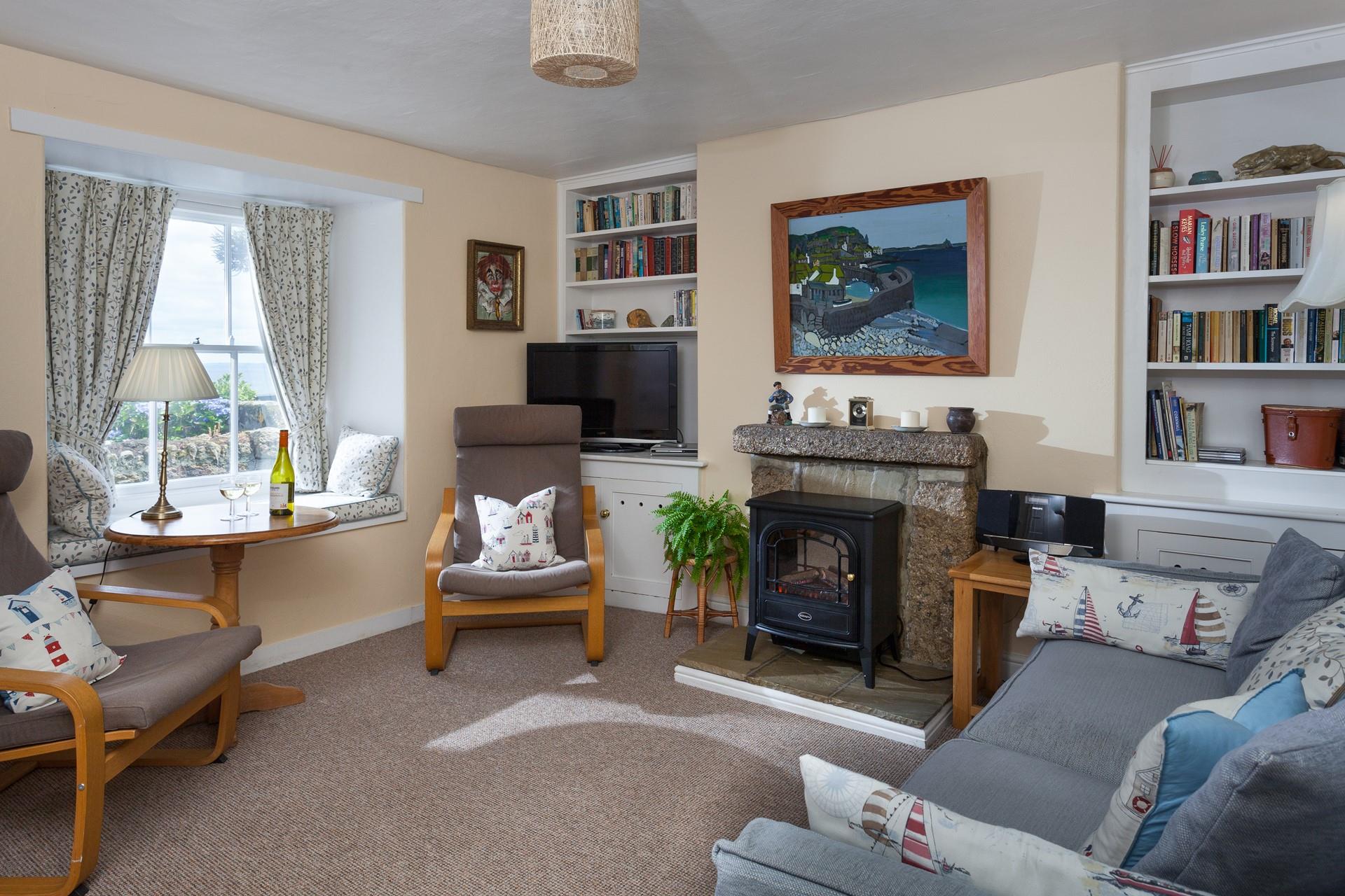 Pretty sea and garden views await in the lounge.