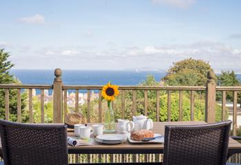 Enjoy a pot of tea whilst watching the waves.