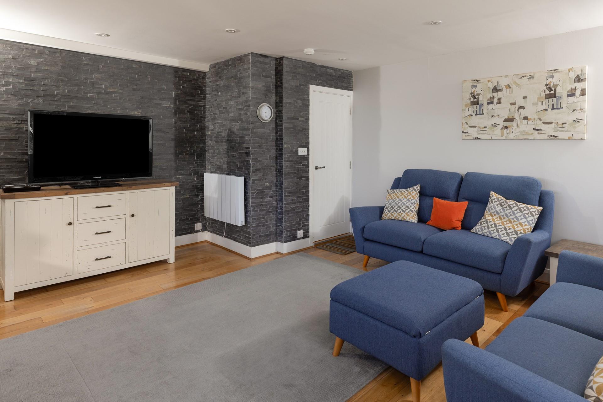 Spend quality time together in the comfortable living room.