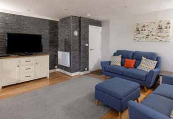 Spend quality time together in the comfortable living room.