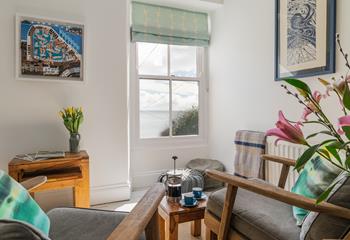 Pour a coffee and admire the sea views from this tranquil seating area for two. 