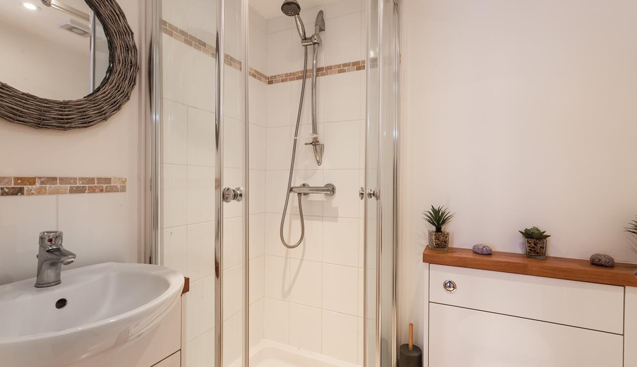 Get ready for an evening out in the spacious bathroom.