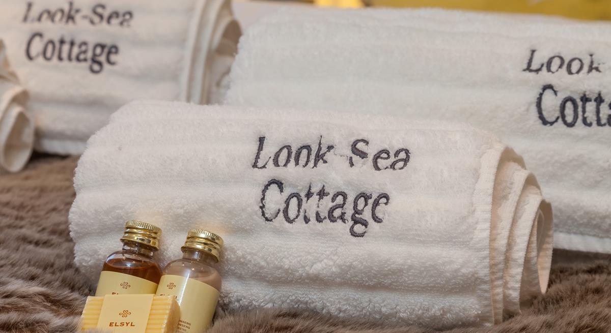 Personalised towels are a lovely touch.