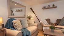 The comfortable sofa bed provides space for extra guests.