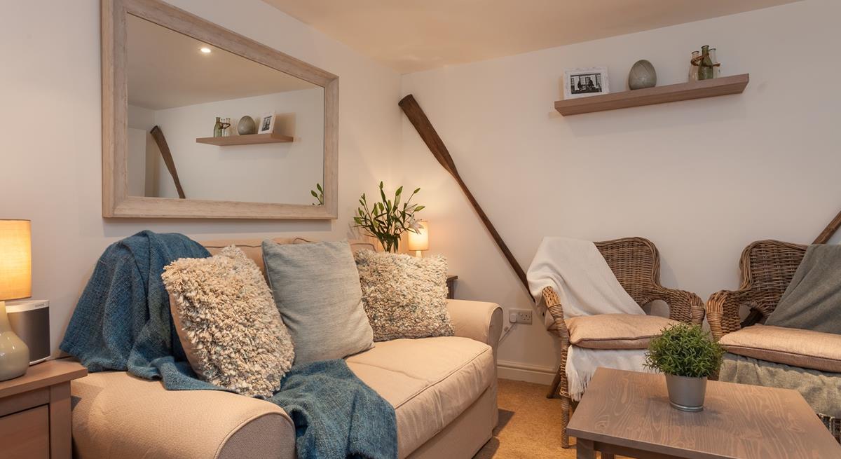 The comfortable sofa bed provides space for extra guests.