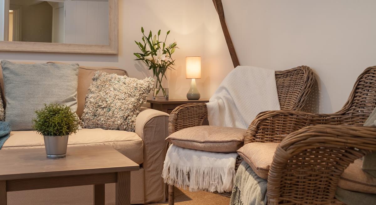Relax in your cosy sitting room with a glass of wine in the evening.