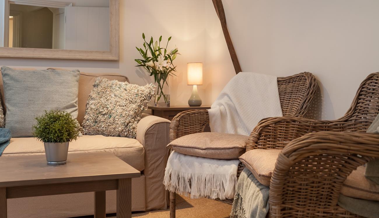 Relax in your cosy sitting room with a glass of wine in the evening.