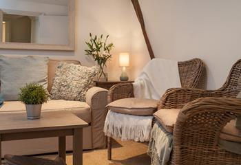 Relax in your cosy sitting room with a glass of wine in the evening.