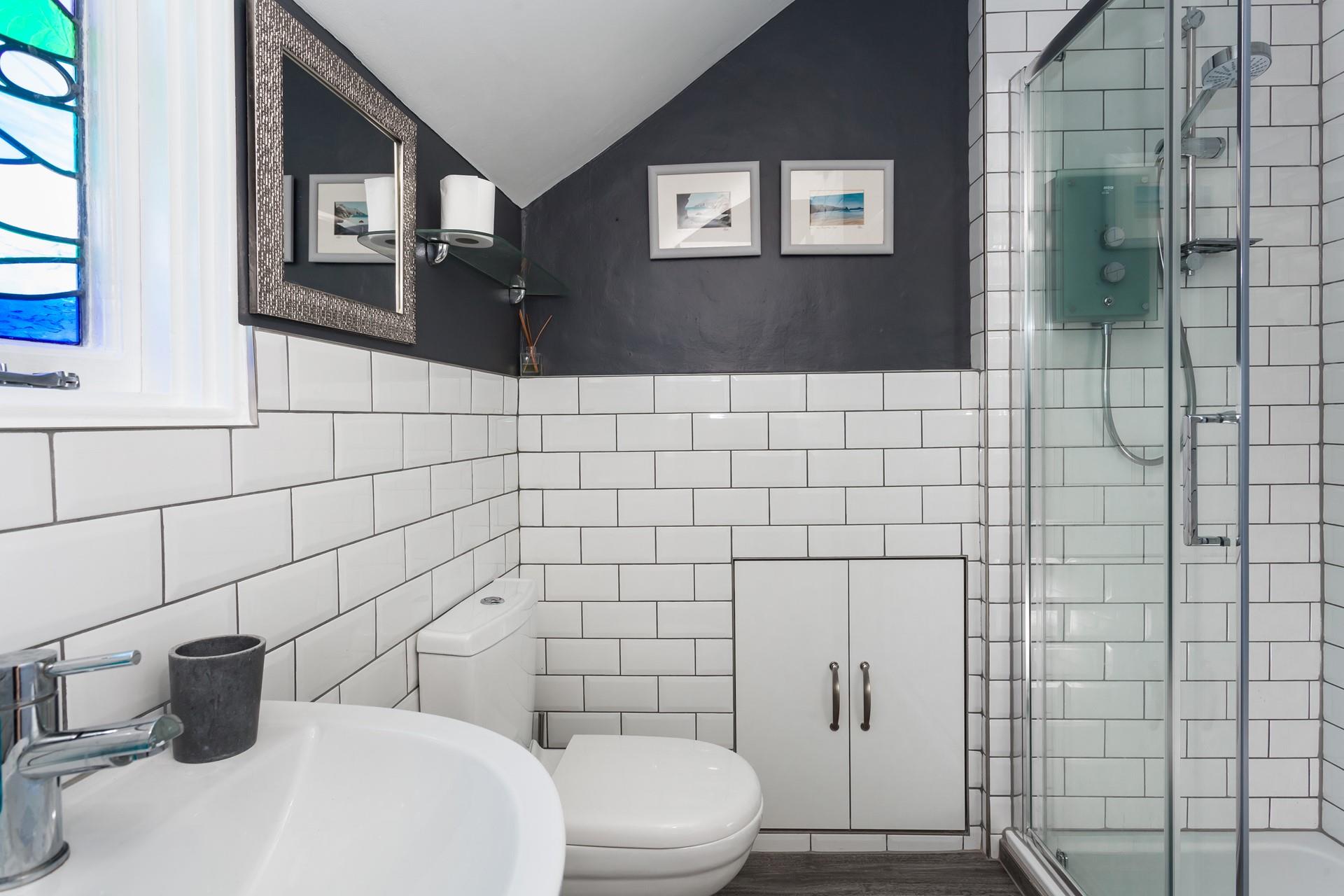 Wash off your sandy toes in the shower after a day at the beach.