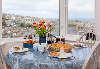 Enjoy the superb sea views over breakfast.