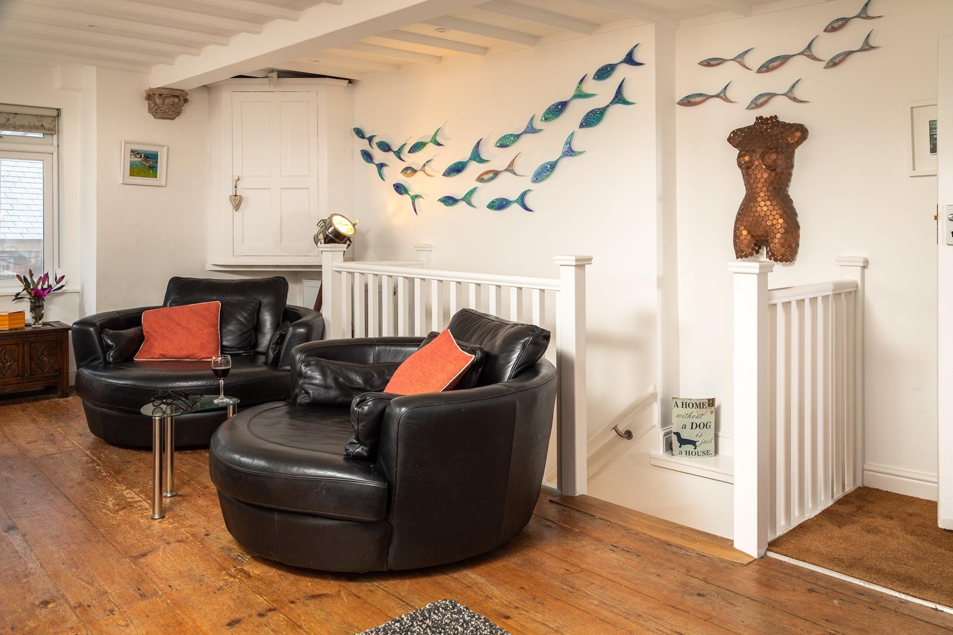 Curl up on the armchair for some evening downtime.