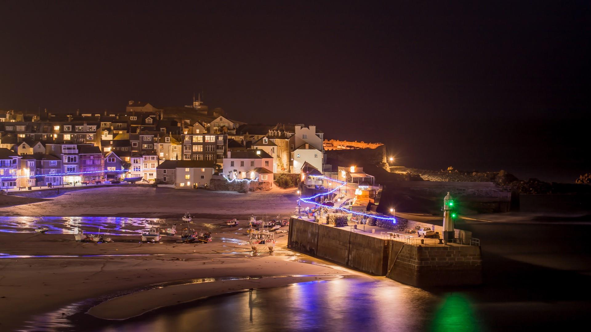 St Ives is magical at Christmas with lights filling the harbour.