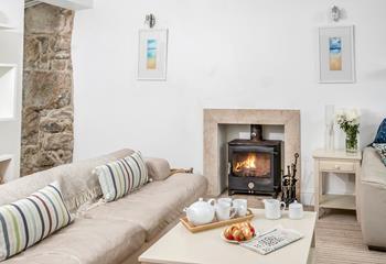 Tuck into tea and cake in front of the roaring woodburner.