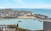 St Ives' iconic harbour as seen from the garden's top seating area. - Thumbnail Image