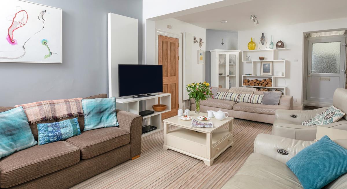 There is plenty of seating for all eight guests to relax and unwind.