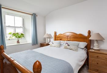 The master bedroom is the perfect place to rest after busy days exploring Cornwall.