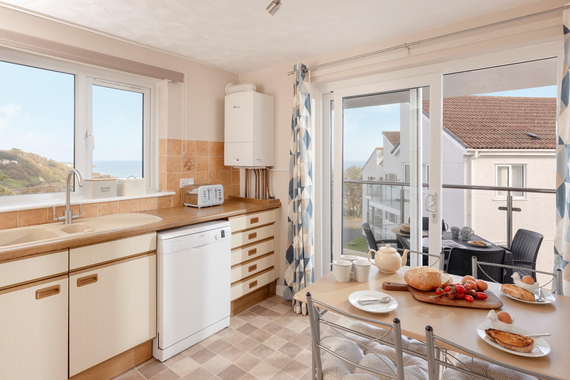 The kitchen also benefits from beautiful views!