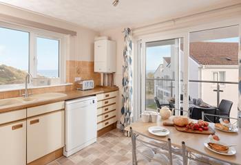 The kitchen also benefits from beautiful views!