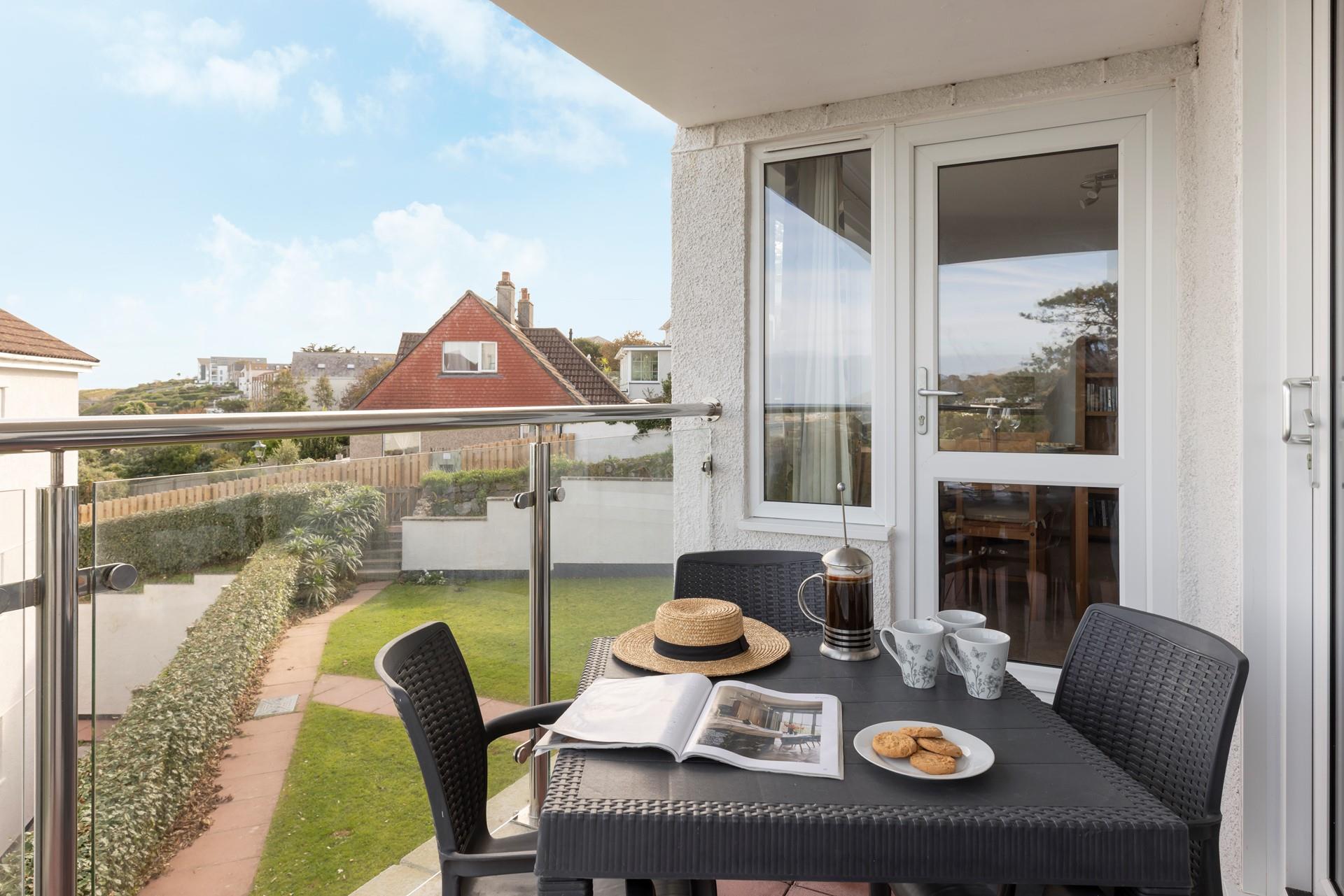 The balcony is the perfect spot to unwind.