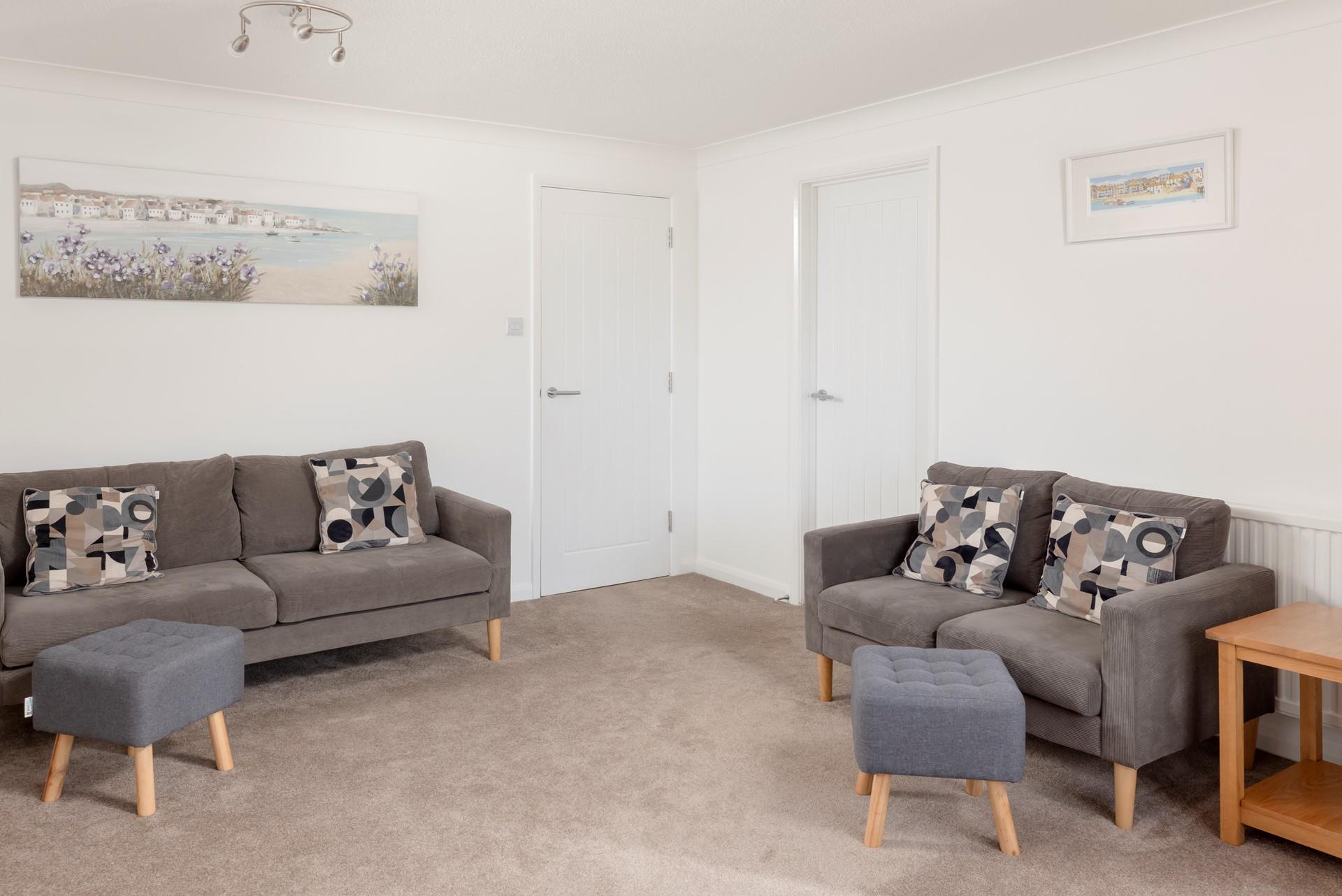 The comfortable sitting room is the ideal base for relaxing.