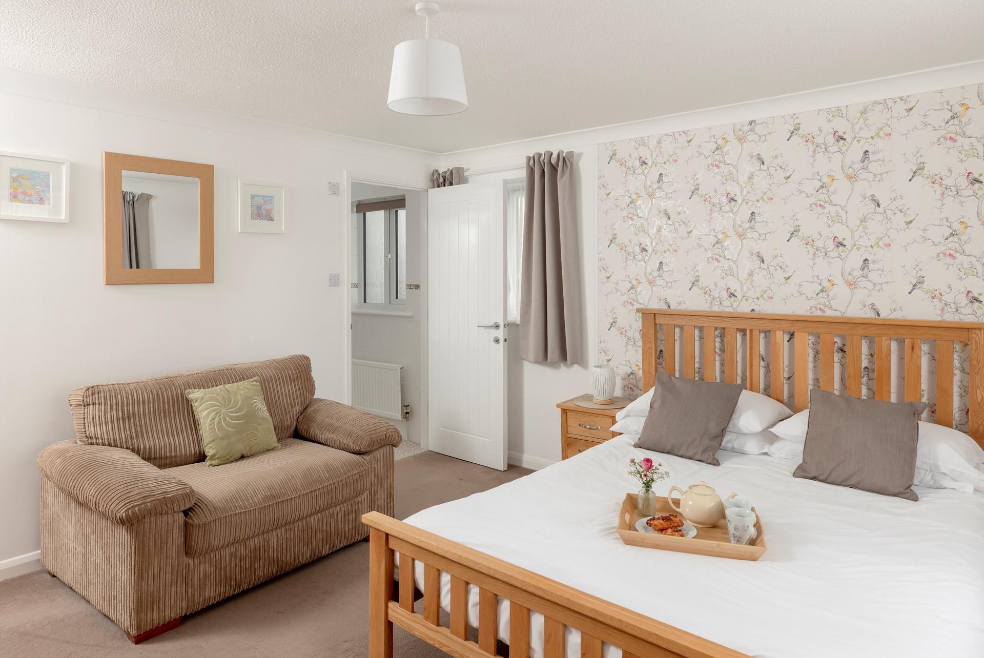 We love the wallpaper in the bedroom!