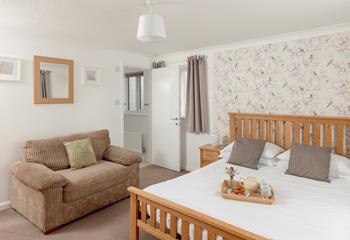 We love the wallpaper in the bedroom!