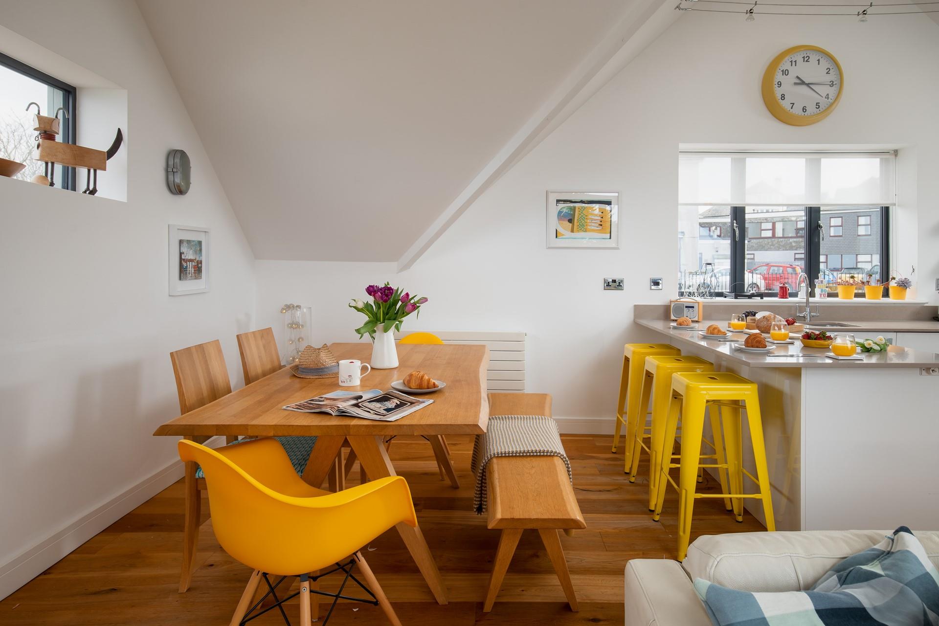 The large dining has seating for six and is the perfect place to enjoy meals.