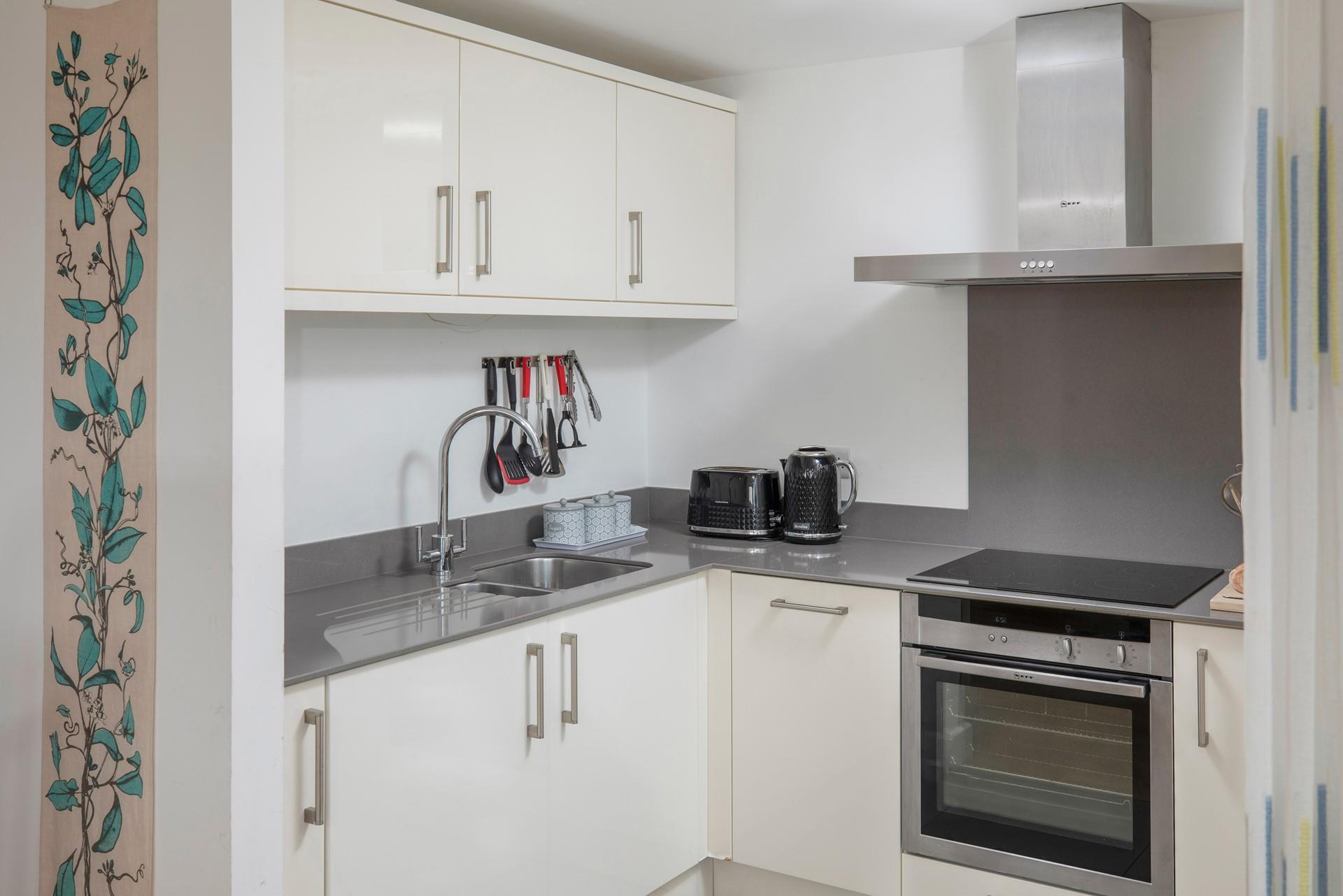 The kitchen is fully equipped for cooking up a storm.